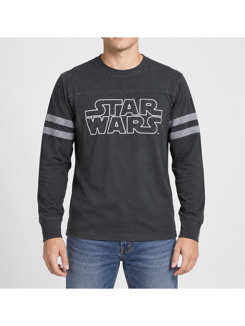 Star Wars Long Sleeve Shirt Youth Size M Gray Graphic Tee Preowned